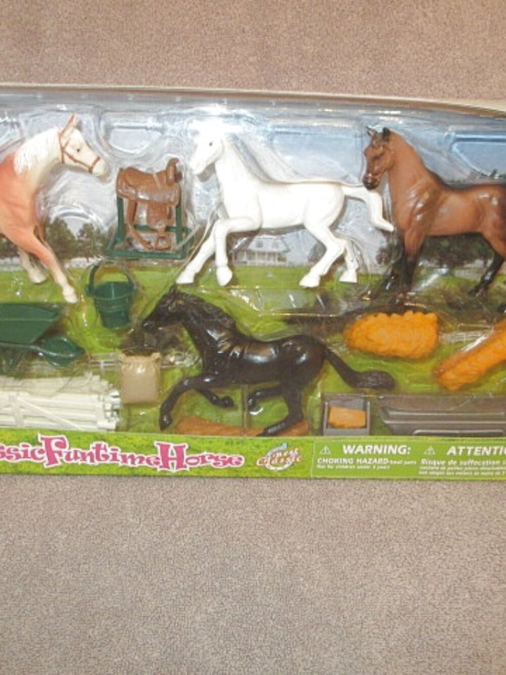 New Ray Horse Play Set 13+ Piece Country Life Saddle Farmer Ranch Western Cowboy
